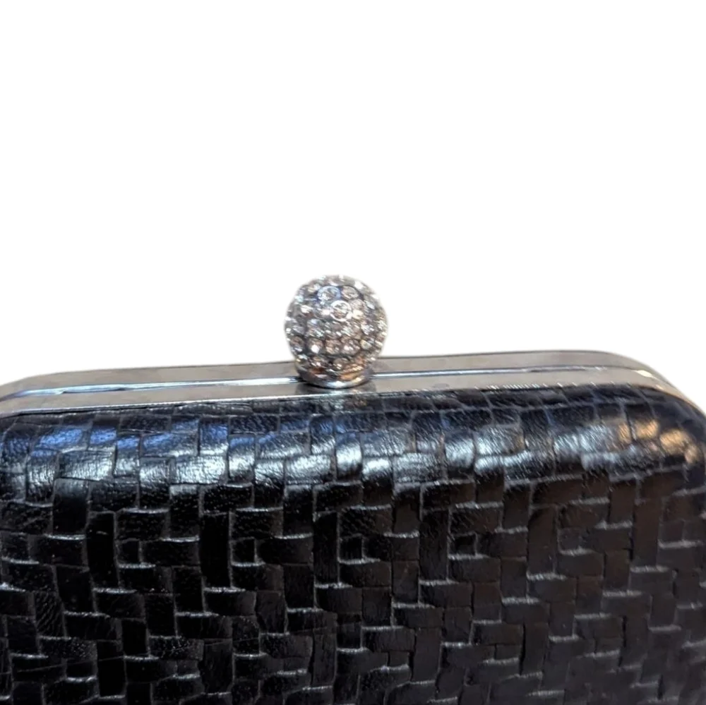MMS Rhinestone Crystal Black Evening Bag Clutch 6